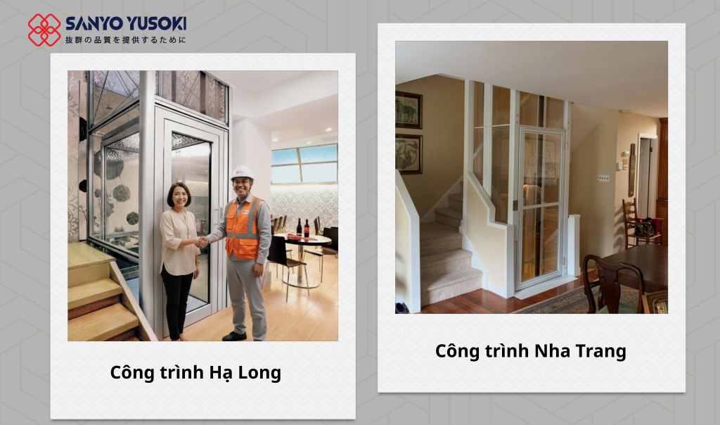 Công trình thực tế lắp đặt thang máy homelift