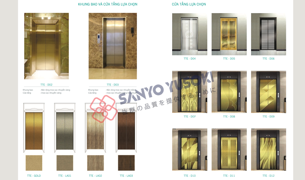 Cabin thang máy tải khách Sanyo