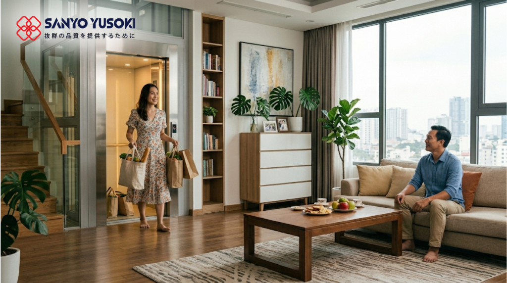 Cuộc sống gia đình thay đổi sau khi có thang máy gia đình