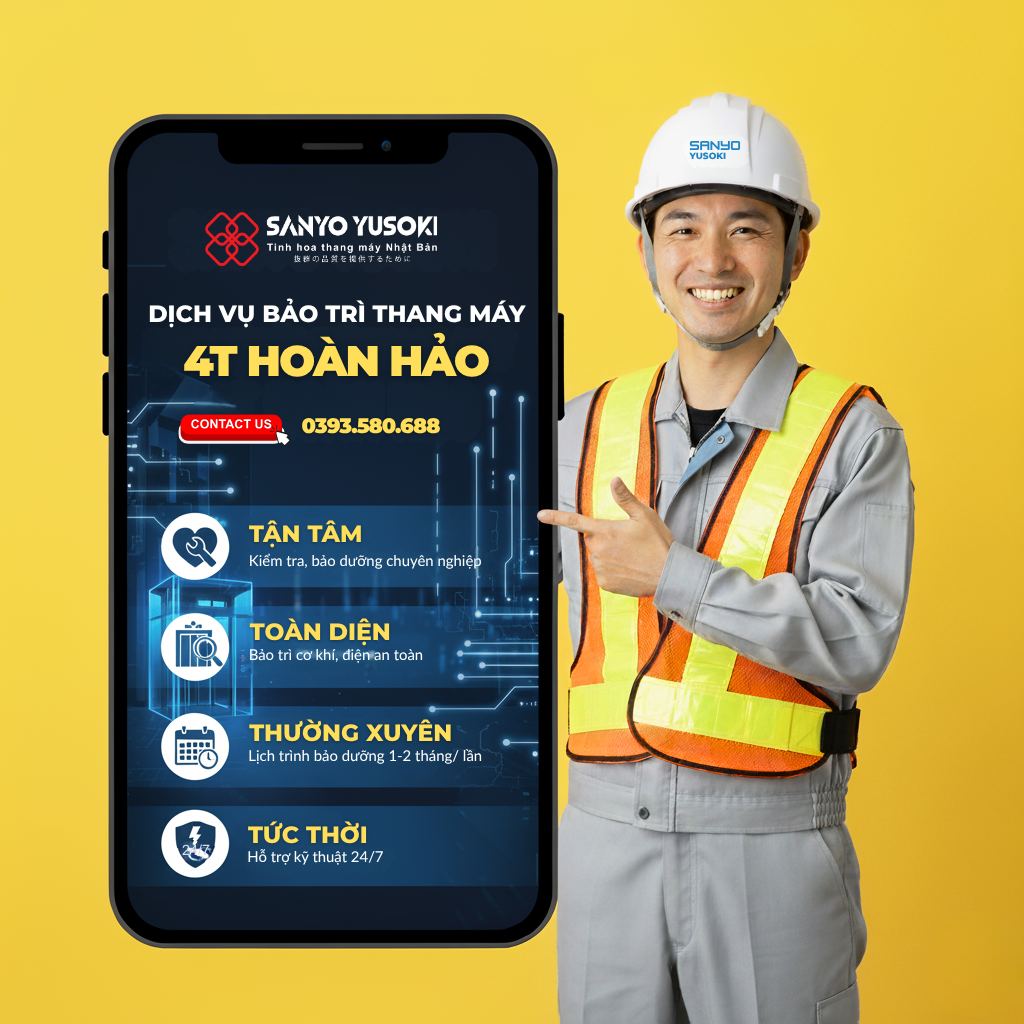 Dịch vụ bảo trì thang máy Sanyo Yusoki